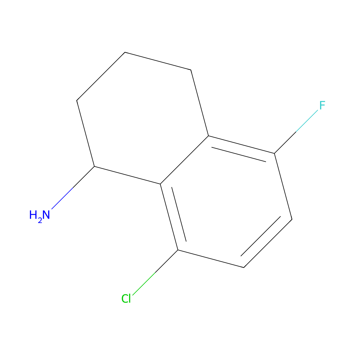 8-Chloro-5-fluoro-1,2,3,4-tetrahydronaphthalen-1-amine molecular structure, CAS 1337738-25-6