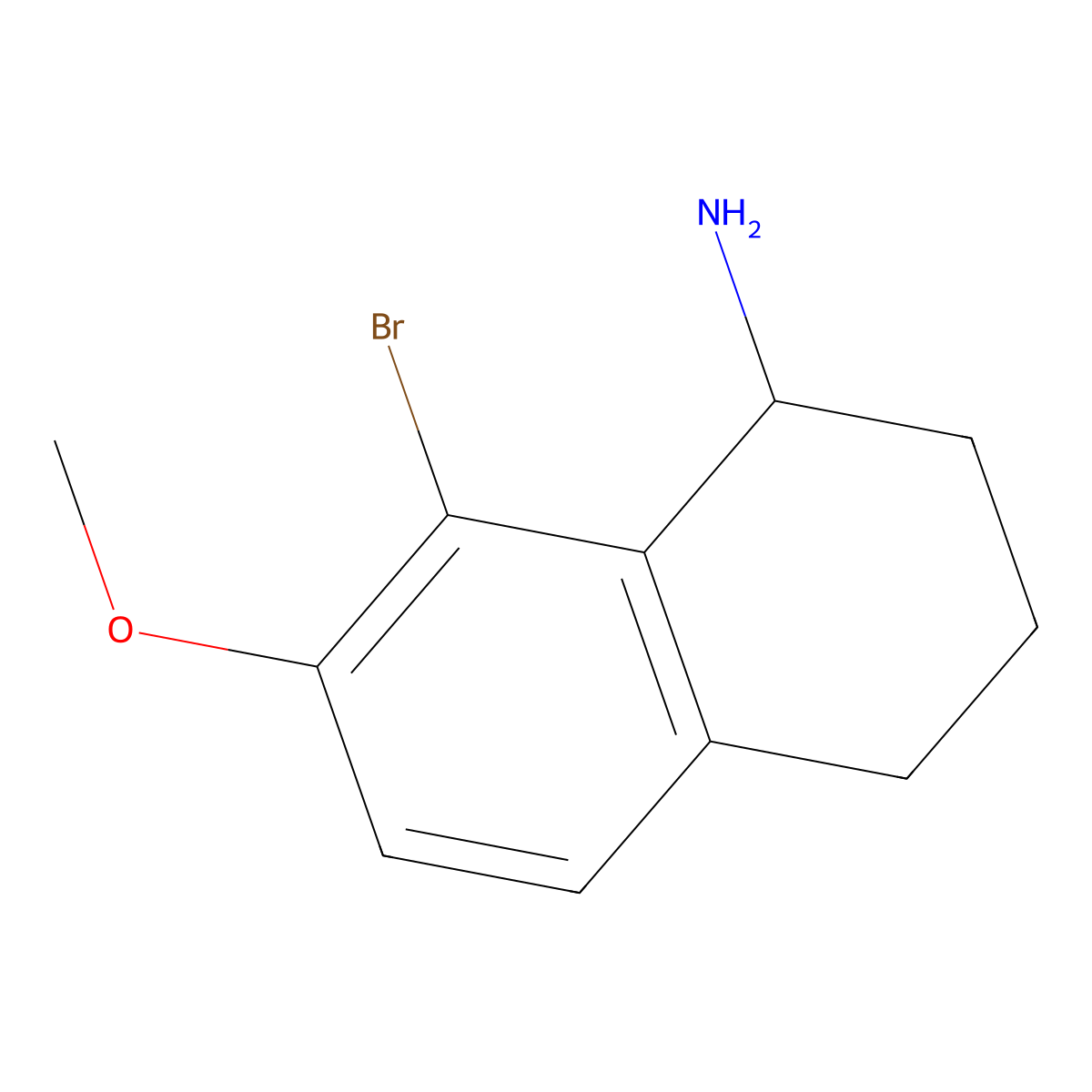 8-Bromo-7-methoxy-1,2,3,4-tetrahydronaphthalen-1-amine molecular structure, CAS 1337743-35-7