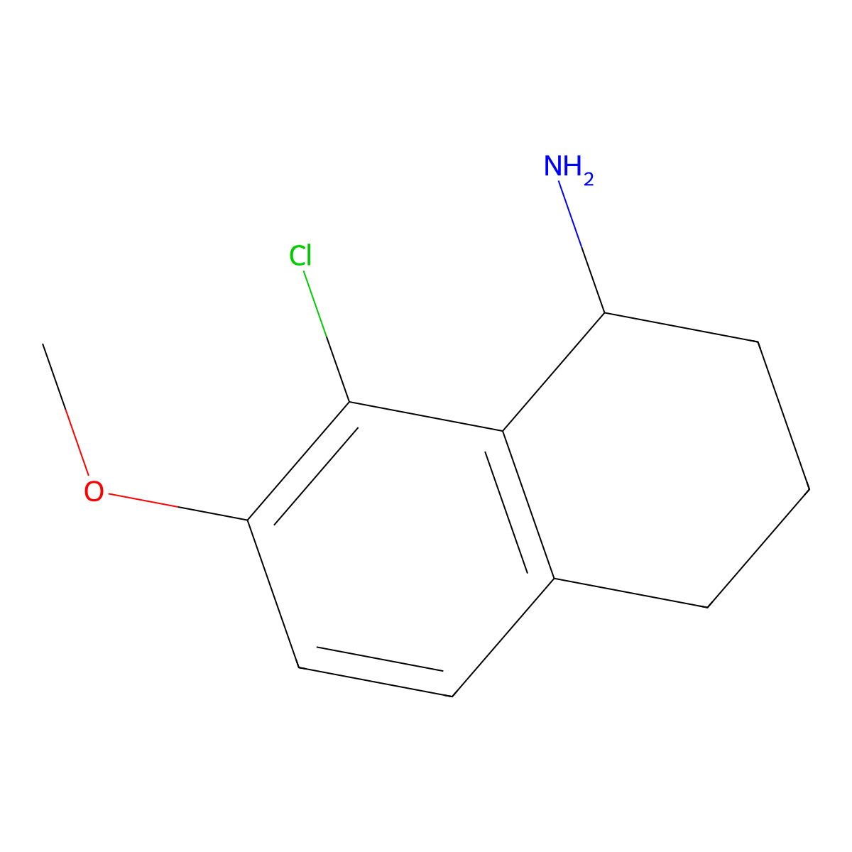 8-Chloro-7-methoxy-1,2,3,4-tetrahydronaphthalen-1-amine molecular structure, CAS 1337743-93-7