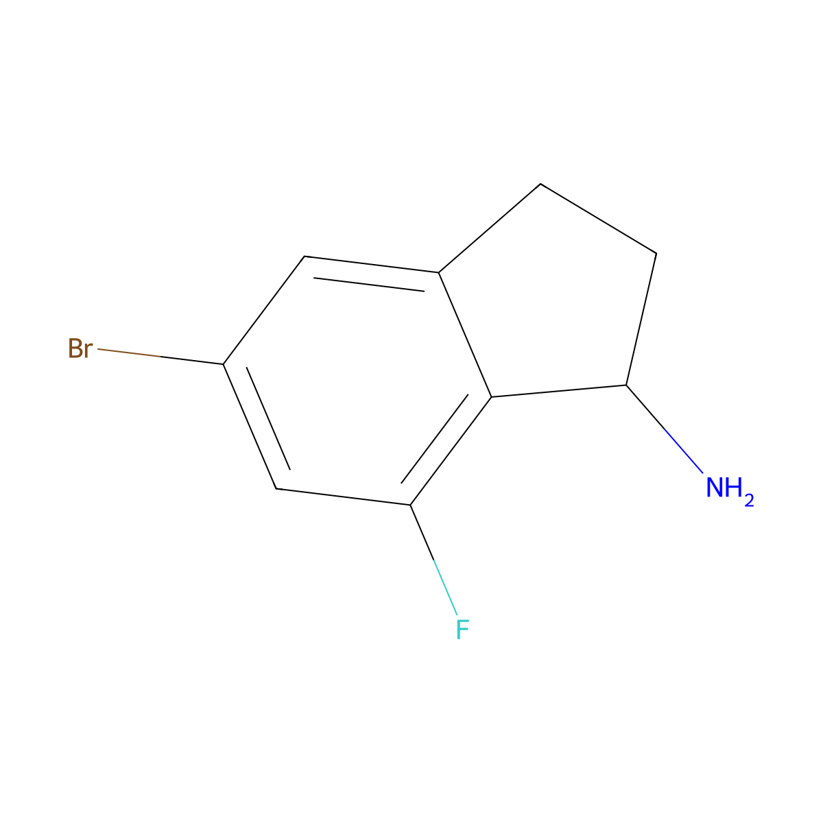 5-Bromo-7-fluoro-2,3-dihydro-1H-inden-1-amine molecular structure, CAS 1337745-23-9