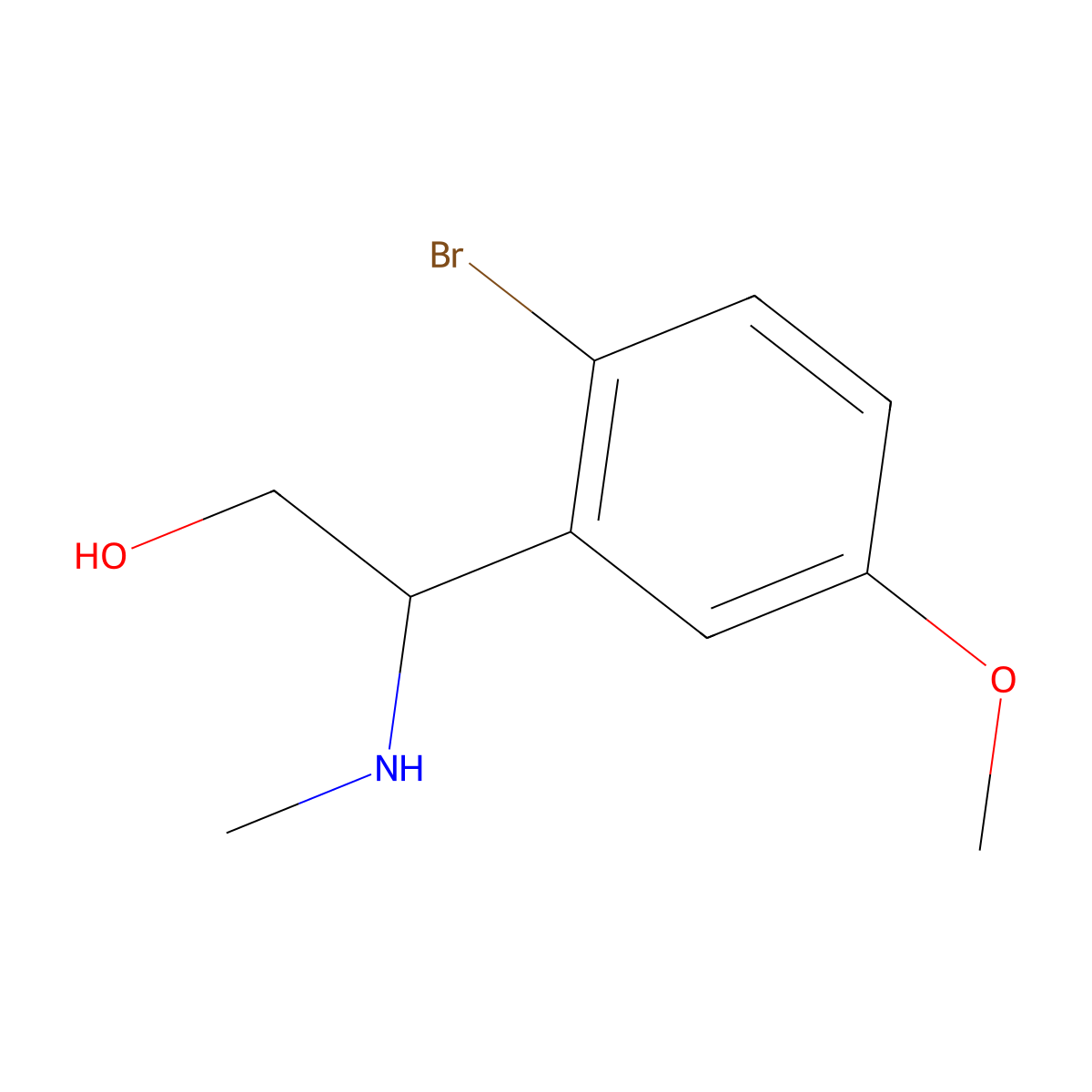 2-(2-Bromo-5-methoxyphenyl)-2-(methylamino)ethan-1-ol molecular structure, CAS 1337746-31-2