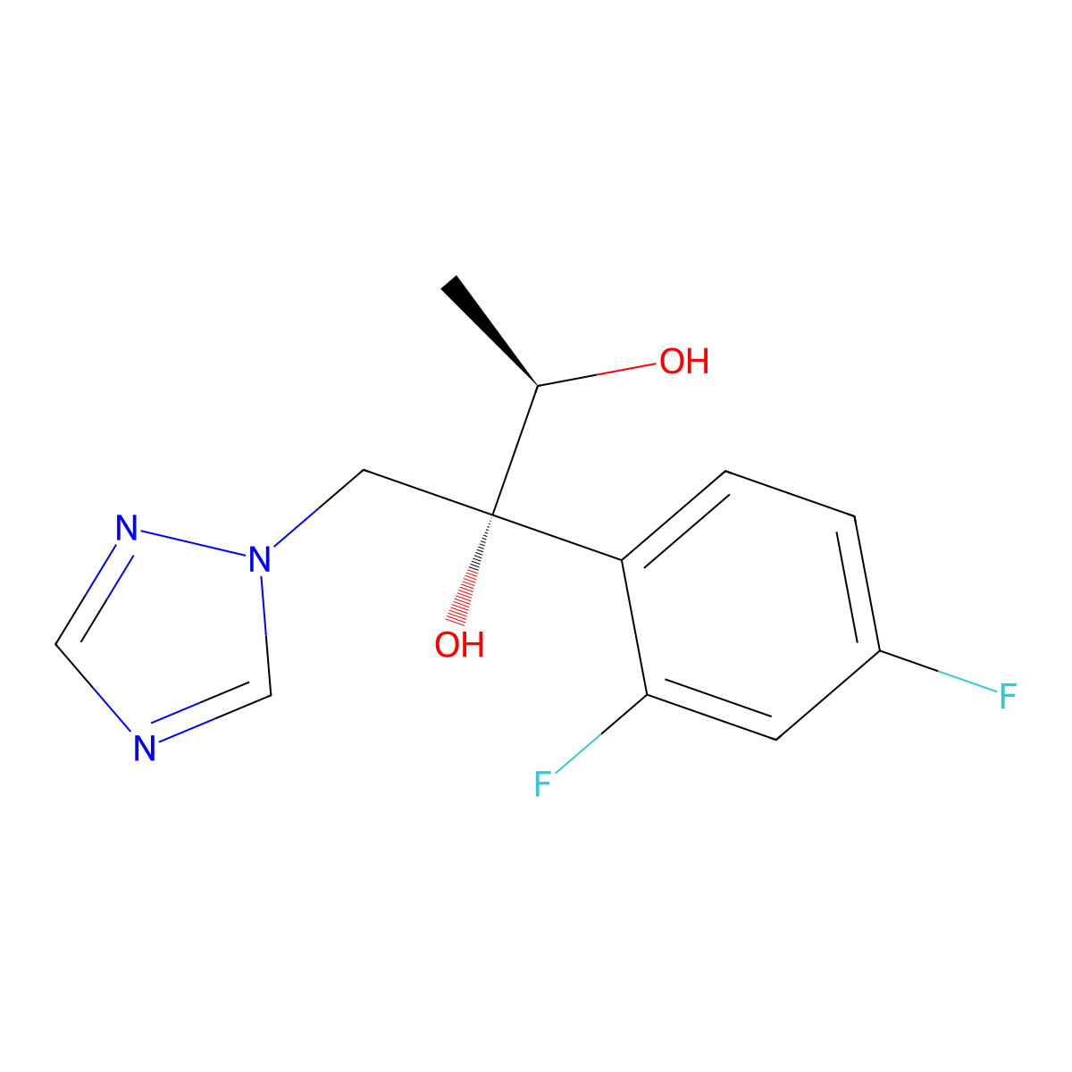 (2R,3R)-2-(2,4-Difluorophenyl)-1-(1H-1,2,4-triazol-1-yl)-2,3-butanediol molecular structure, CAS 133775-25-4
