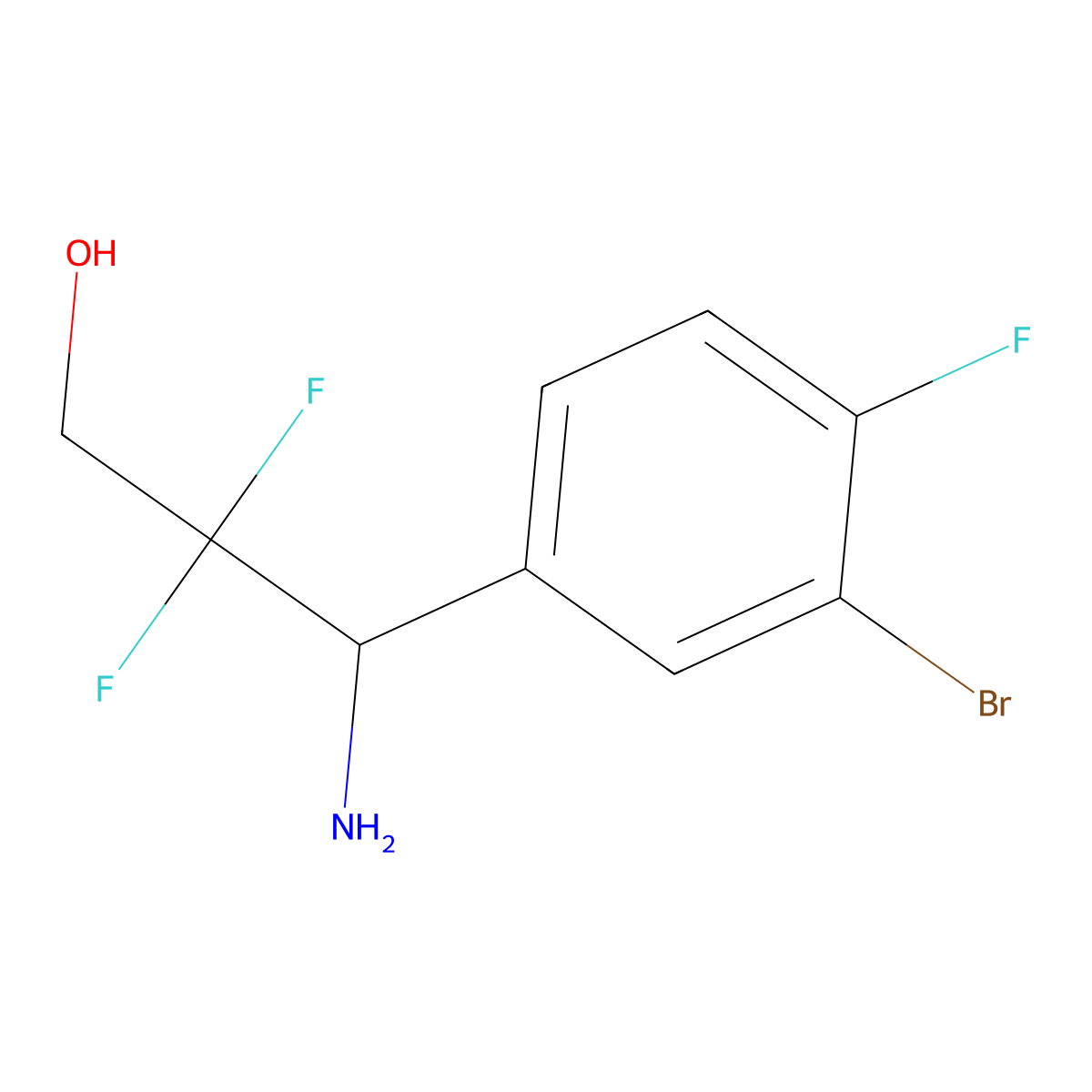 3-Amino-3-(3-bromo-4-fluorophenyl)-2,2-difluoropropan-1-OL molecular structure, CAS 1337750-87-4