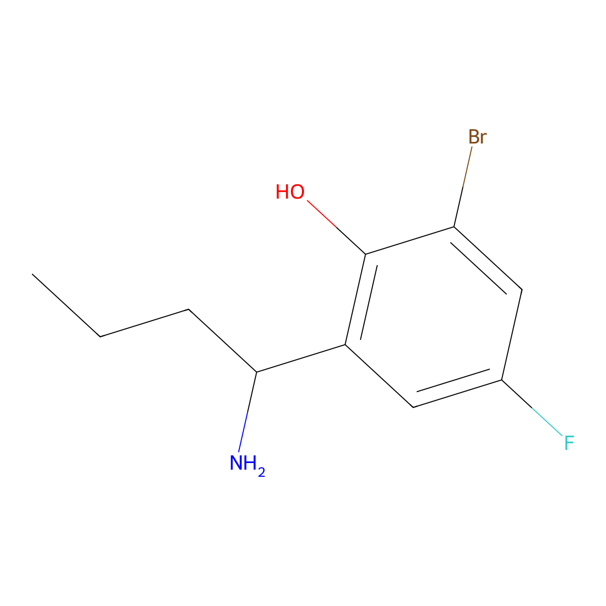 2-(1-Aminobutyl)-6-bromo-4-fluorophenol molecular structure, CAS 1337757-31-9