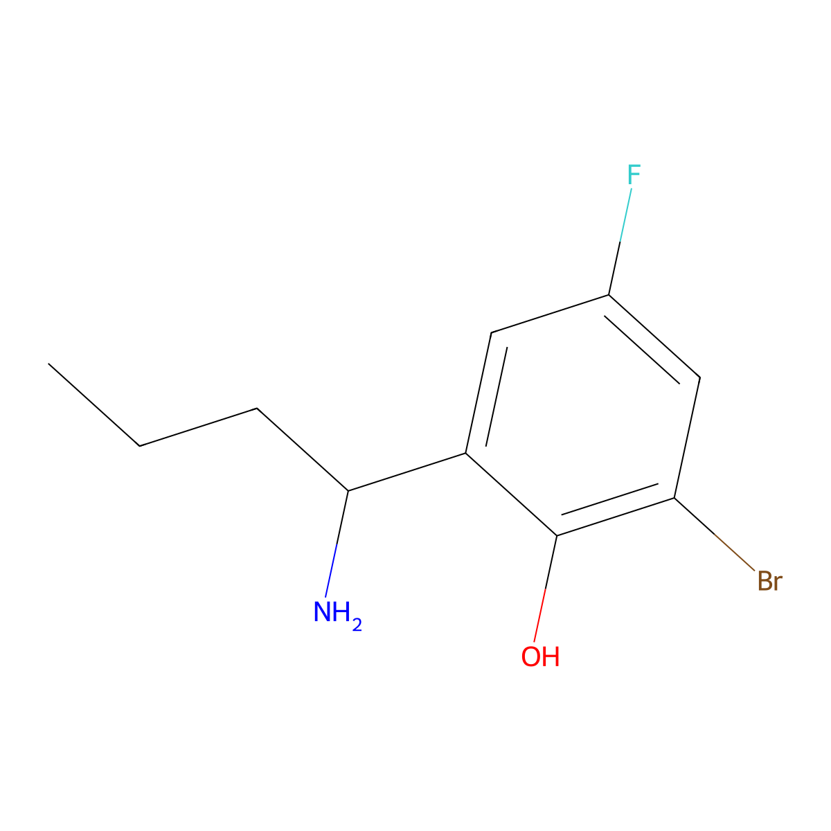 2-(1-Aminobutyl)-6-bromo-4-fluorophenol molecular structure, CAS 1337757-31-9