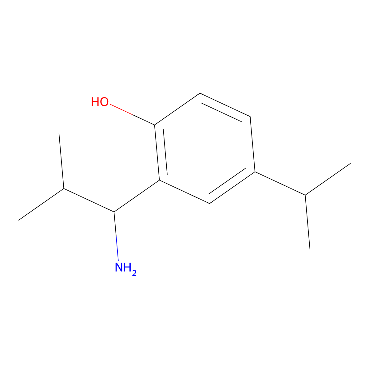 2-(1-Amino-2-methylpropyl)-4-(propan-2-YL)phenol molecular structure, CAS 1337757-75-1