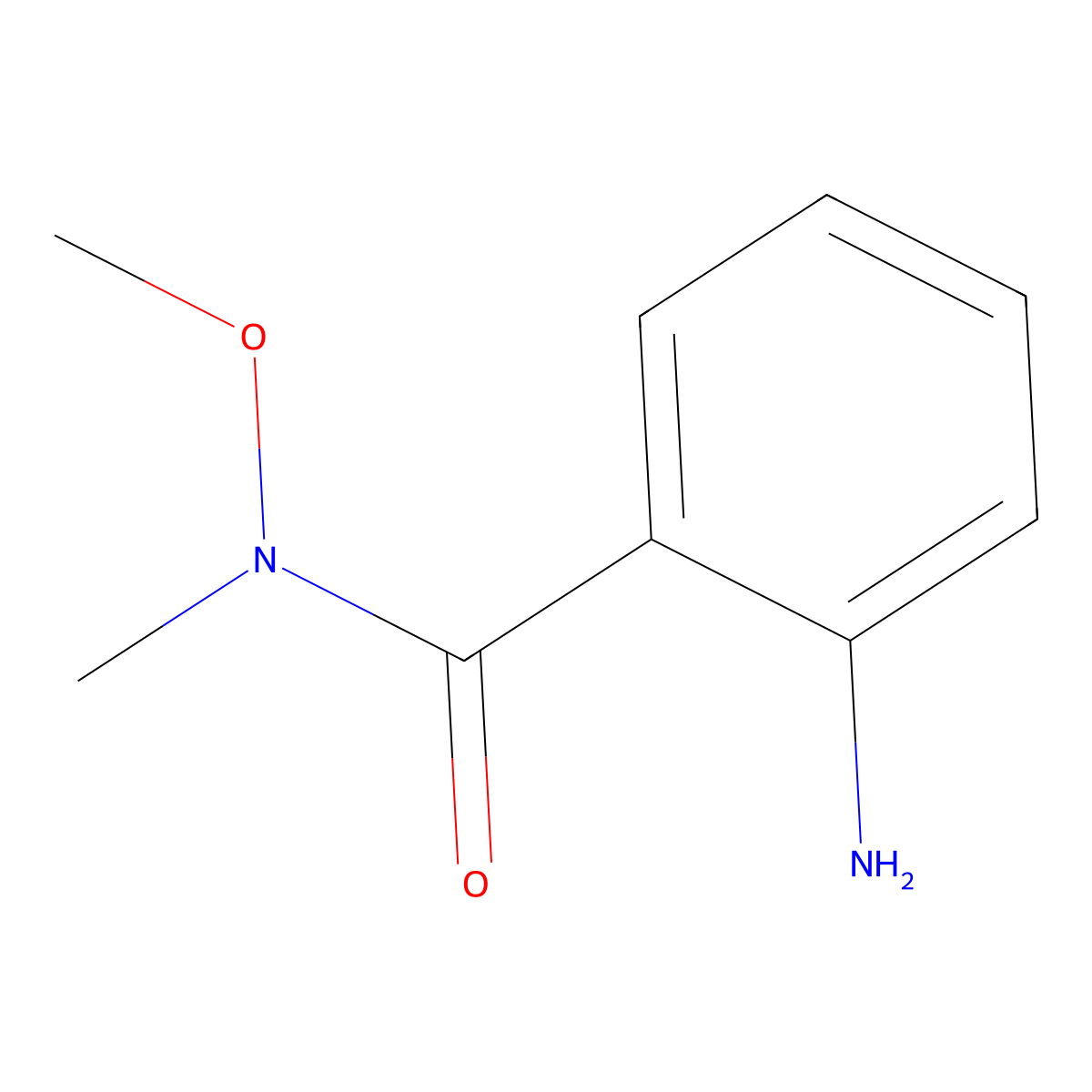 2-amino-N-methoxy-N-methylbenzamide molecular structure, CAS 133776-41-7
