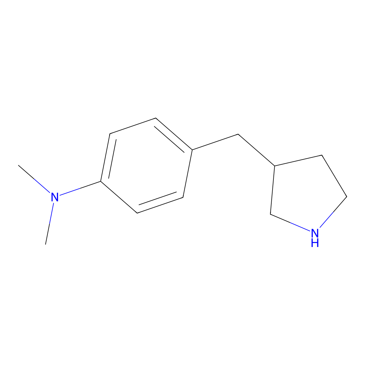 N,N-dimethyl-4-(pyrrolidin-3-ylmethyl)aniline molecular structure, CAS 1337769-66-0