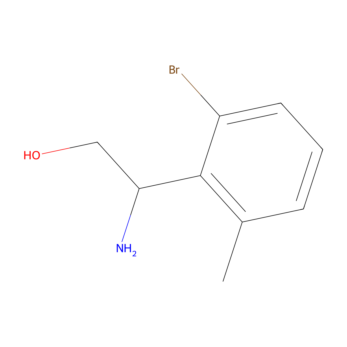 2-Amino-2-(2-bromo-6-methylphenyl)ethan-1-ol molecular structure, CAS 1337771-65-9