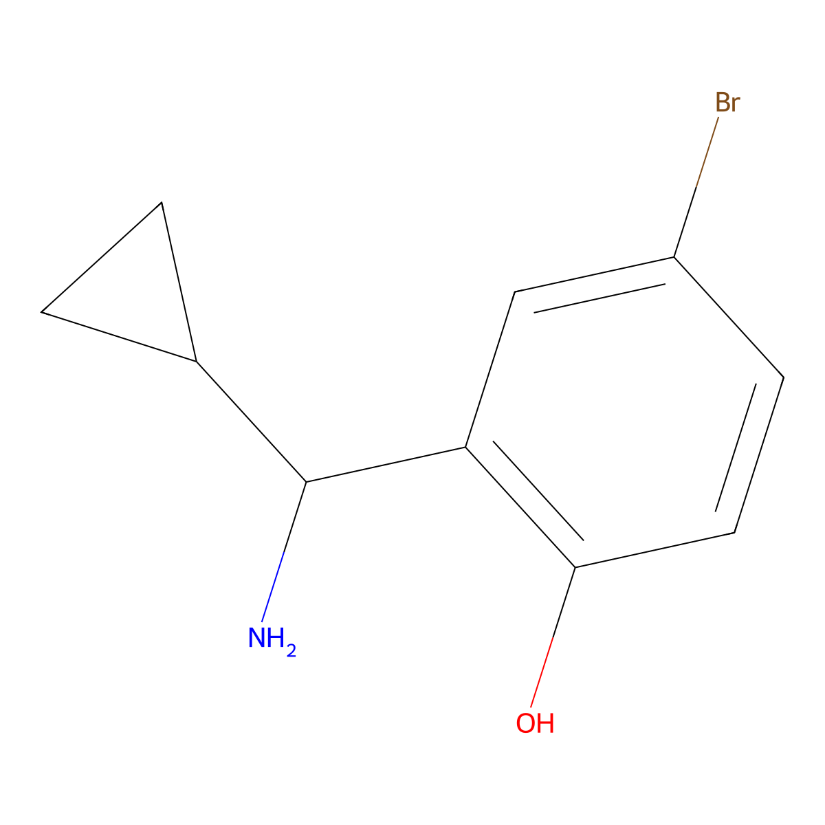 2-[Amino(cyclopropyl)methyl]-4-bromophenol molecular structure, CAS 1337772-23-2