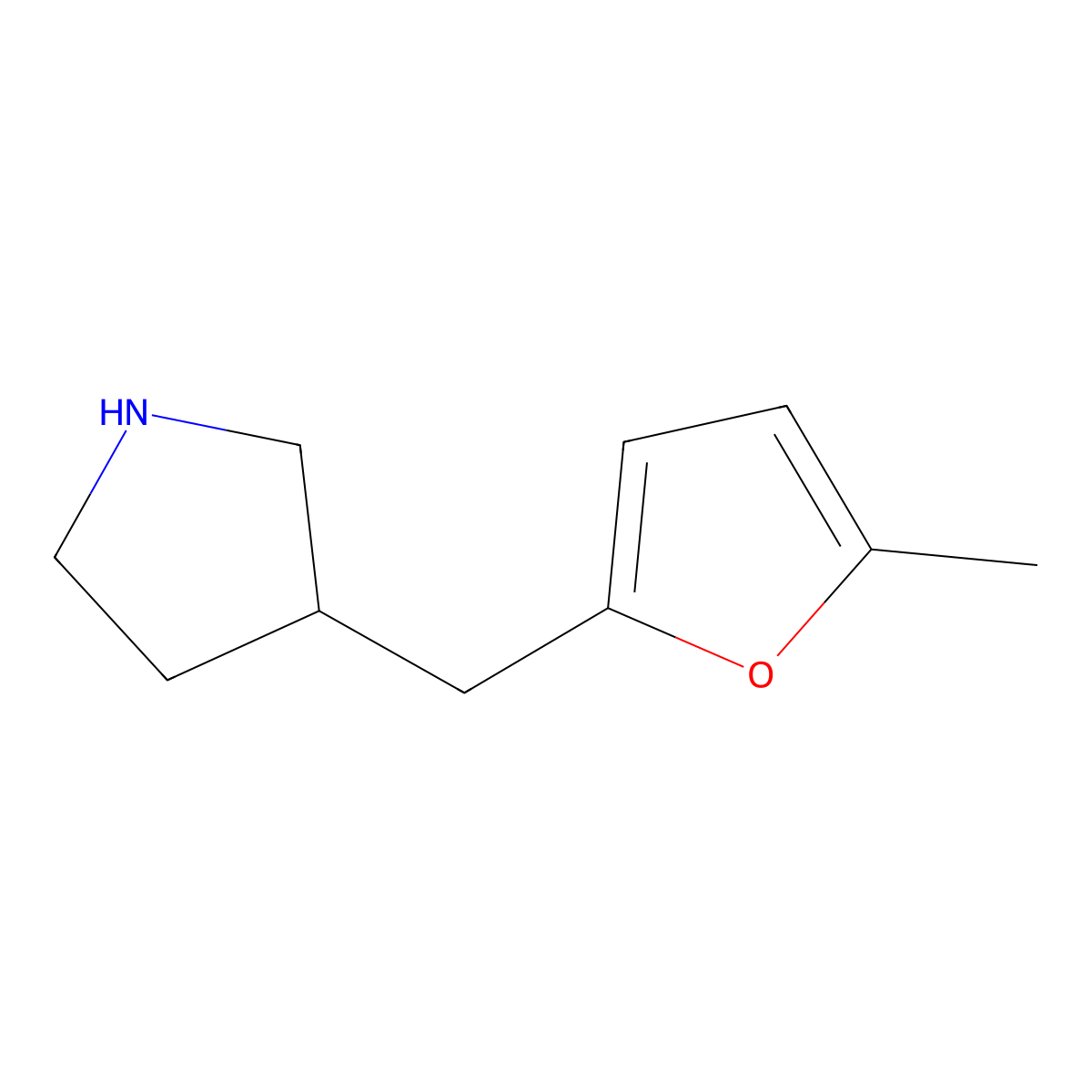 3-[(5-Methylfuran-2-yl)methyl]pyrrolidine molecular structure, CAS 1337774-98-7