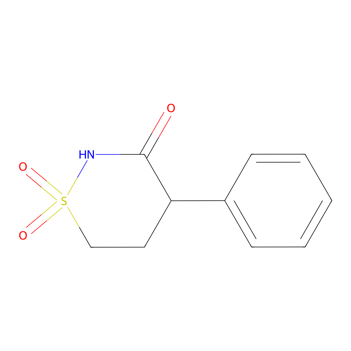 4-Phenyl-1,2-thiazinan-3-one 1,1-dioxide molecular structure, CAS 133778-09-3