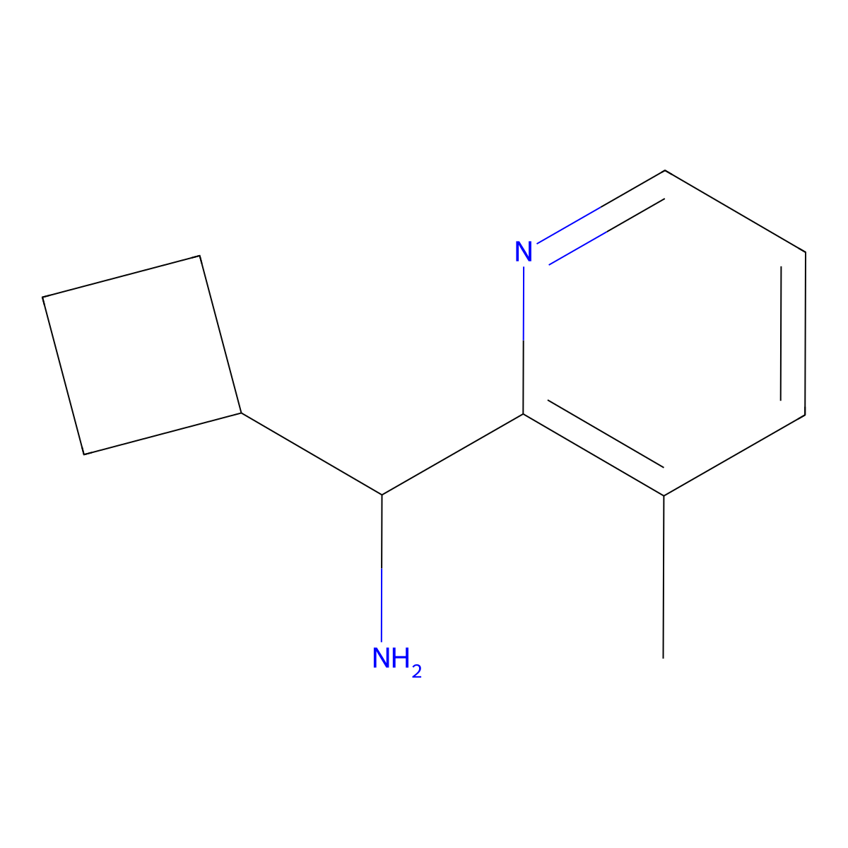 Cyclobutyl(3-methylpyridin-2-yl)methanamine molecular structure, CAS 1337788-51-8