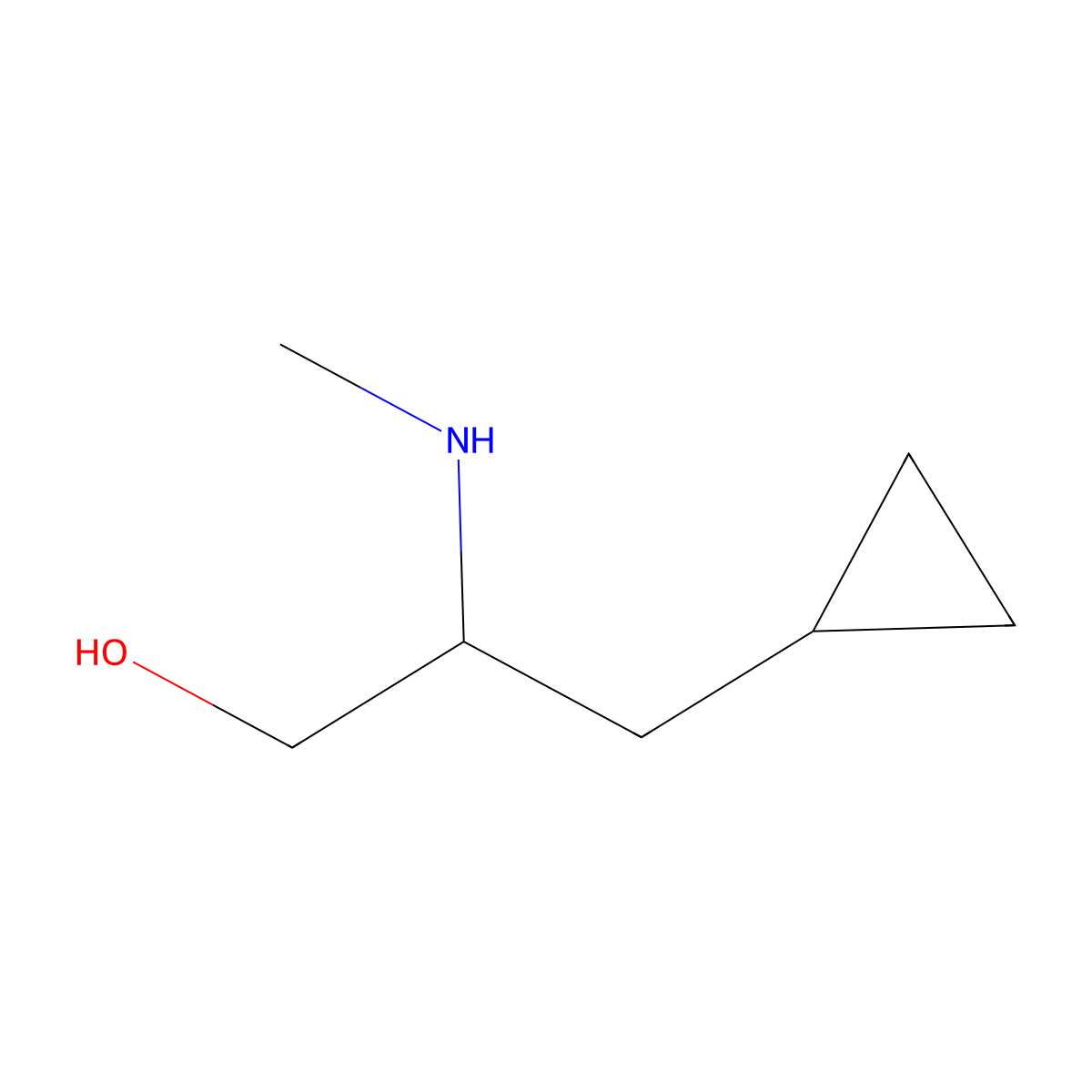 3-Cyclopropyl-2-(methylamino)propan-1-ol molecular structure, CAS 1337797-77-9