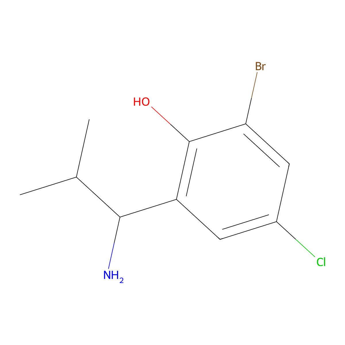 2-(1-Amino-2-methylpropyl)-6-bromo-4-chlorophenol molecular structure, CAS 1337798-89-6