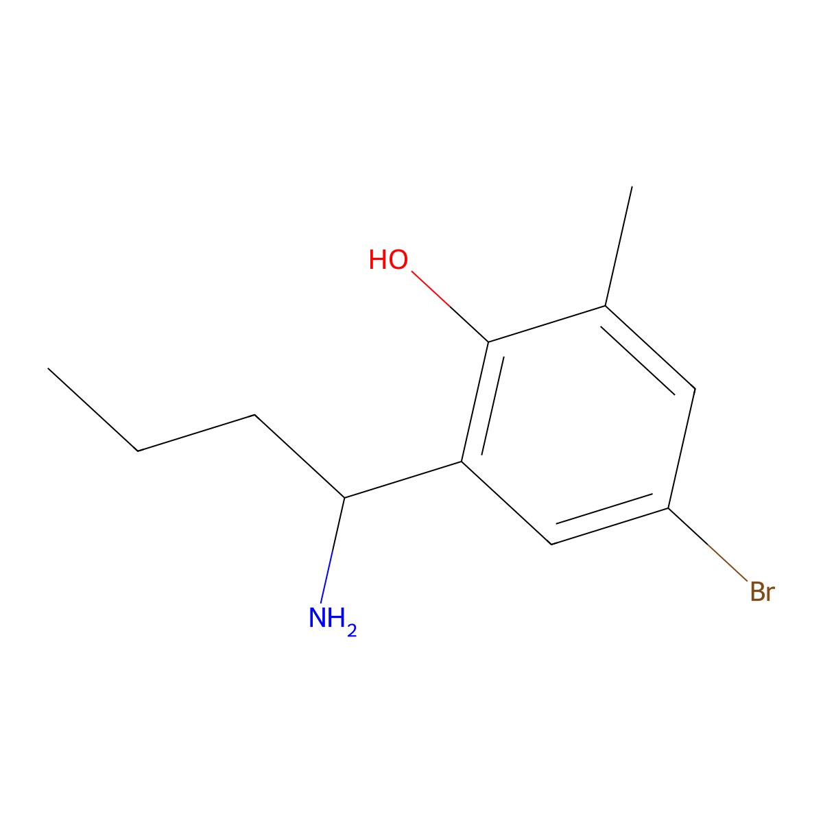 2-(1-Aminobutyl)-4-bromo-6-methylphenol molecular structure, CAS 1337799-09-3