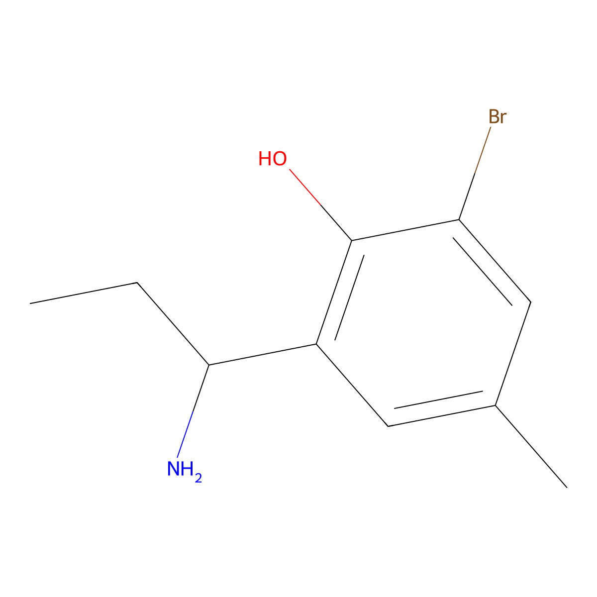 2-(1-Aminopropyl)-6-bromo-4-methylphenol molecular structure, CAS 1337801-22-5