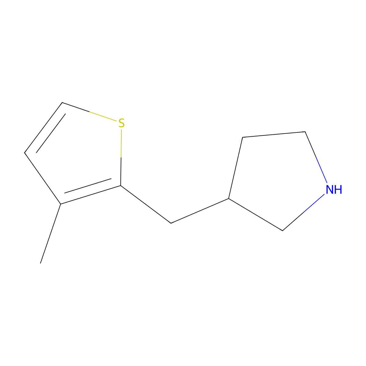 3-[(3-Methylthiophen-2-yl)methyl]pyrrolidine molecular structure, CAS 1337813-64-5