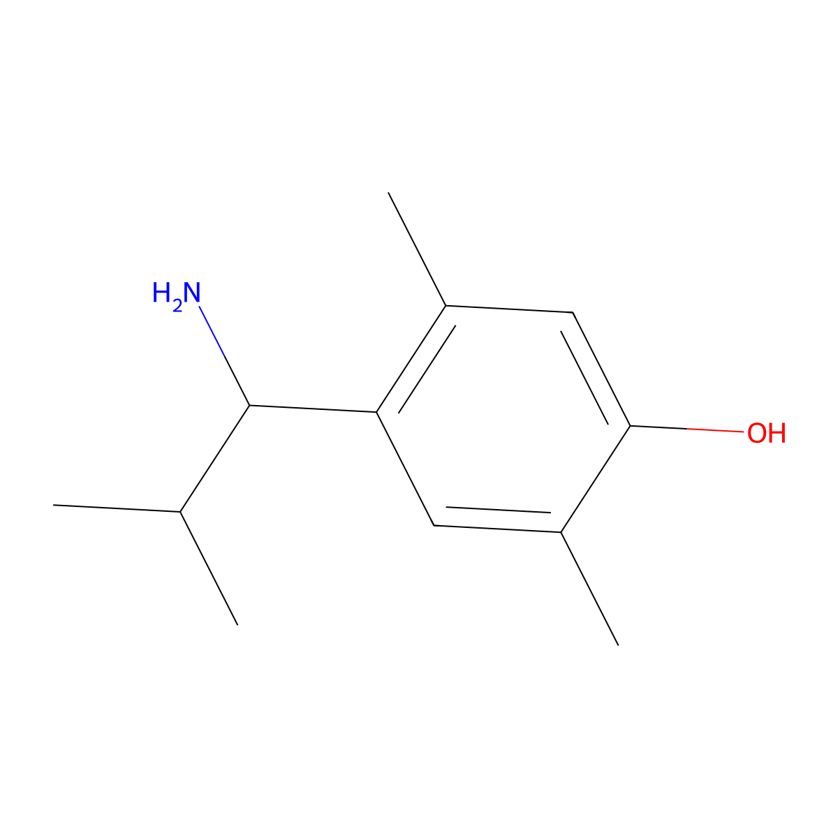 4-(1-Amino-2-methylpropyl)-2,5-dimethylphenol molecular structure, CAS 1337818-45-7
