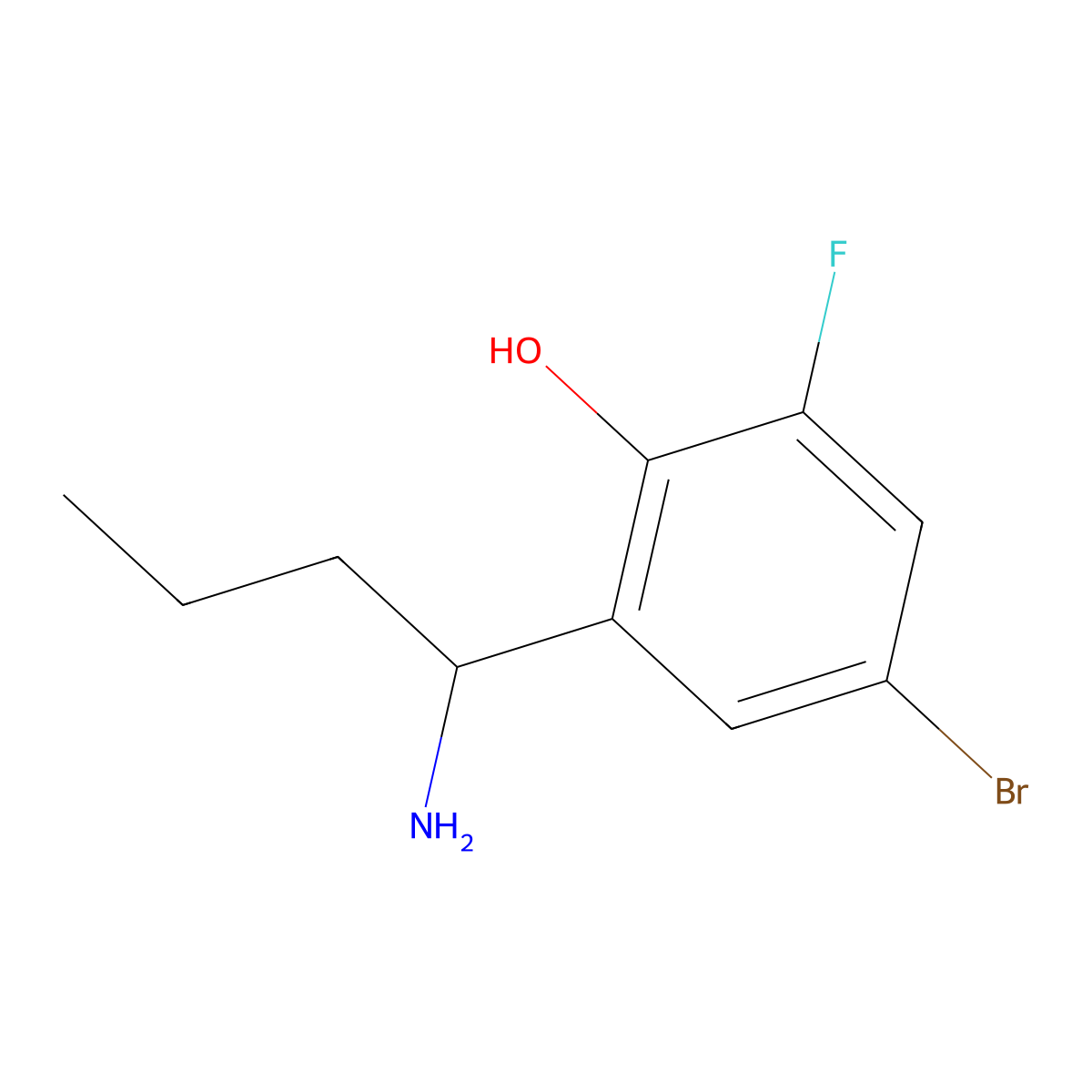 2-(1-Aminobutyl)-4-bromo-6-fluorophenol molecular structure, CAS 1337821-11-0