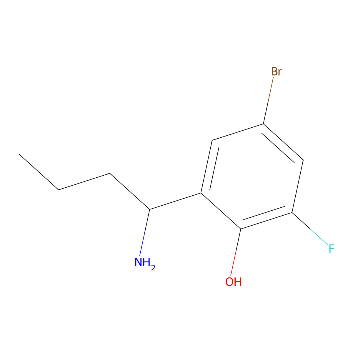 2-(1-Aminobutyl)-4-bromo-6-fluorophenol molecular structure, CAS 1337821-11-0