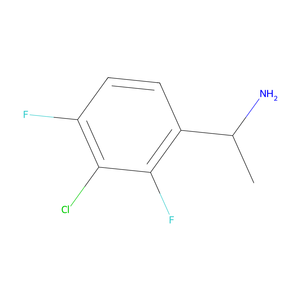 1-(3-Chloro-2,4-difluorophenyl)ethan-1-amine molecular structure, CAS 1337826-08-0