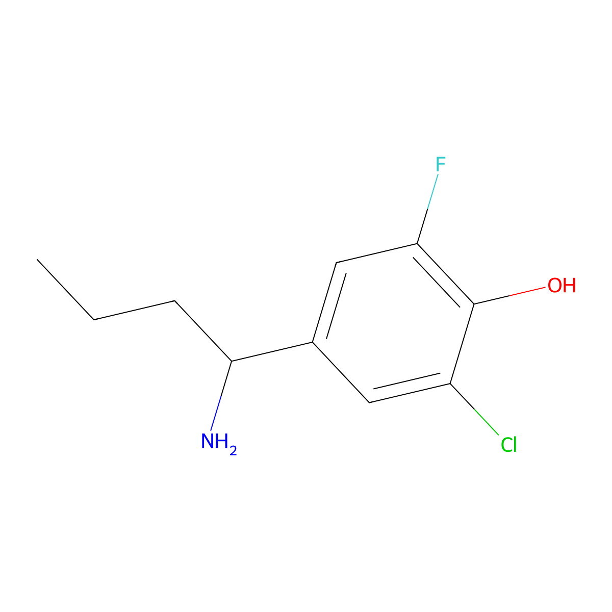 4-(1-Aminobutyl)-2-chloro-6-fluorophenol molecular structure, CAS 1337828-36-0