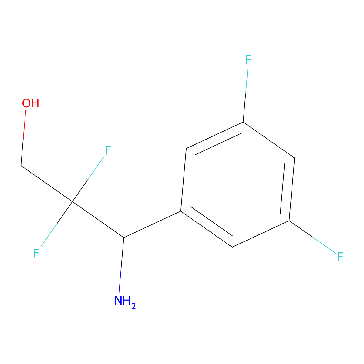 3-Amino-3-(3,5-difluorophenyl)-2,2-difluoropropan-1-OL molecular structure, CAS 1337837-99-6