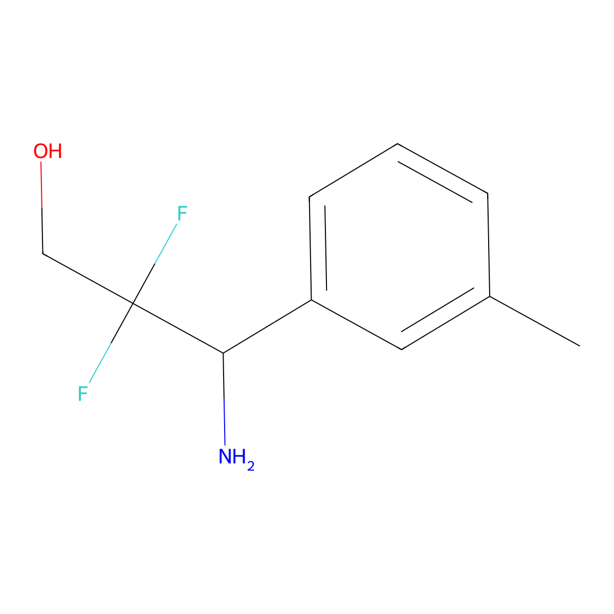 3-Amino-2,2-difluoro-3-(3-methylphenyl)propan-1-OL molecular structure, CAS 1337839-04-9