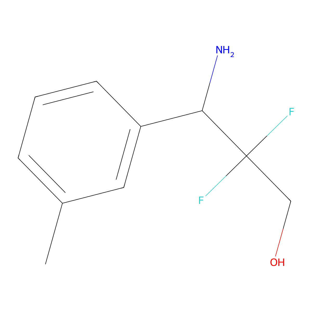 3-Amino-2,2-difluoro-3-(3-methylphenyl)propan-1-OL molecular structure, CAS 1337839-04-9