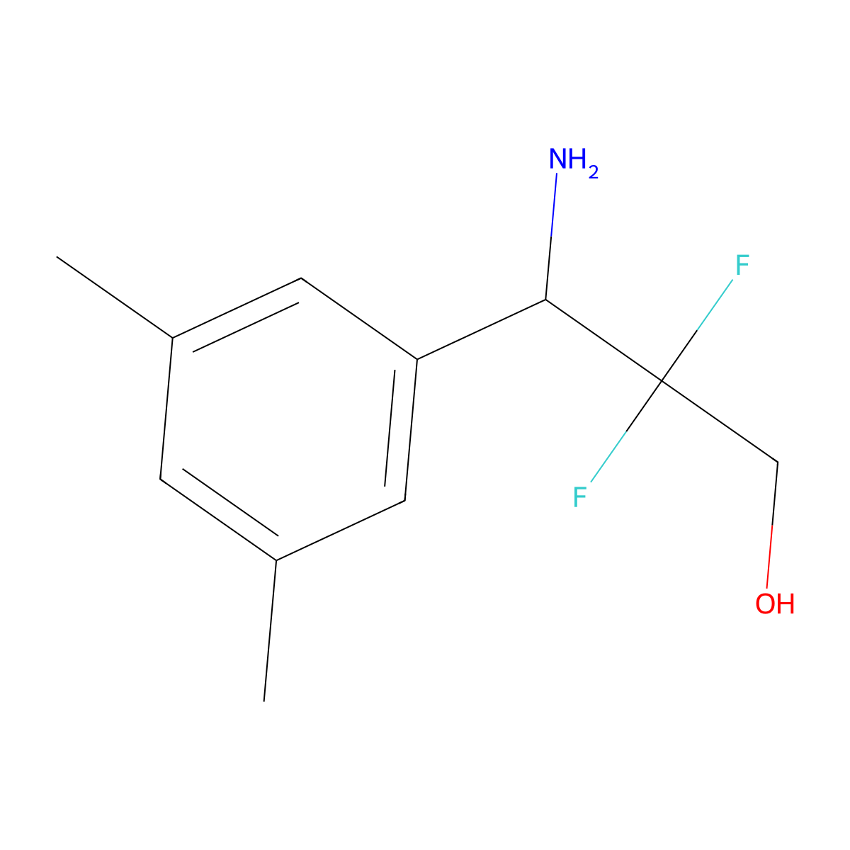 3-Amino-3-(3,5-dimethylphenyl)-2,2-difluoropropan-1-OL molecular structure, CAS 1337839-57-2