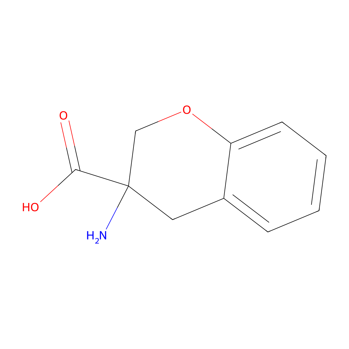 3-amino-3,4-dihydro-2H-1-benzopyran-3-carboxylic acid molecular structure, CAS 1337839-65-2
