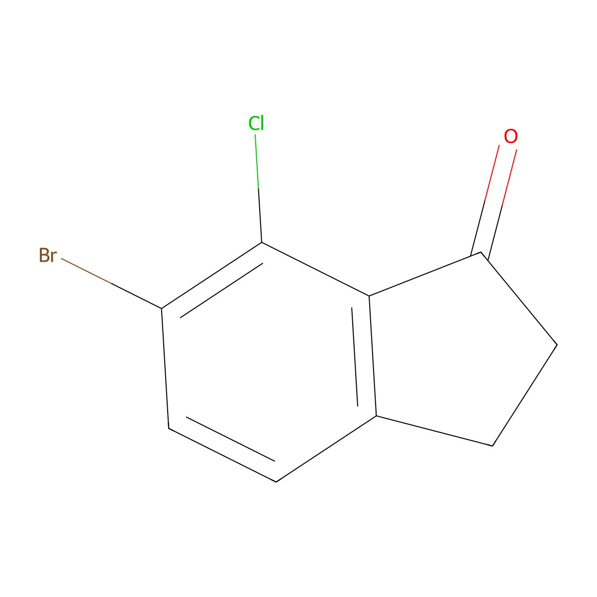 6-Bromo-7-chloro-2,3-dihydro-1H-inden-1-one molecular structure, CAS 1337850-20-0