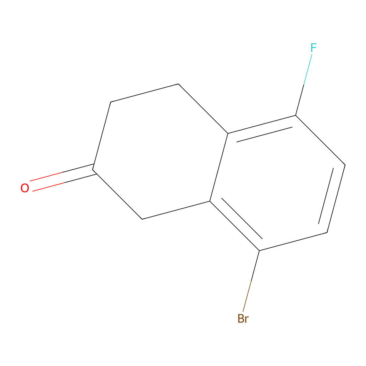 8-Bromo-5-fluoro-3,4-dihydronaphthalen-2(1H)-one molecular structure, CAS 1337856-48-0
