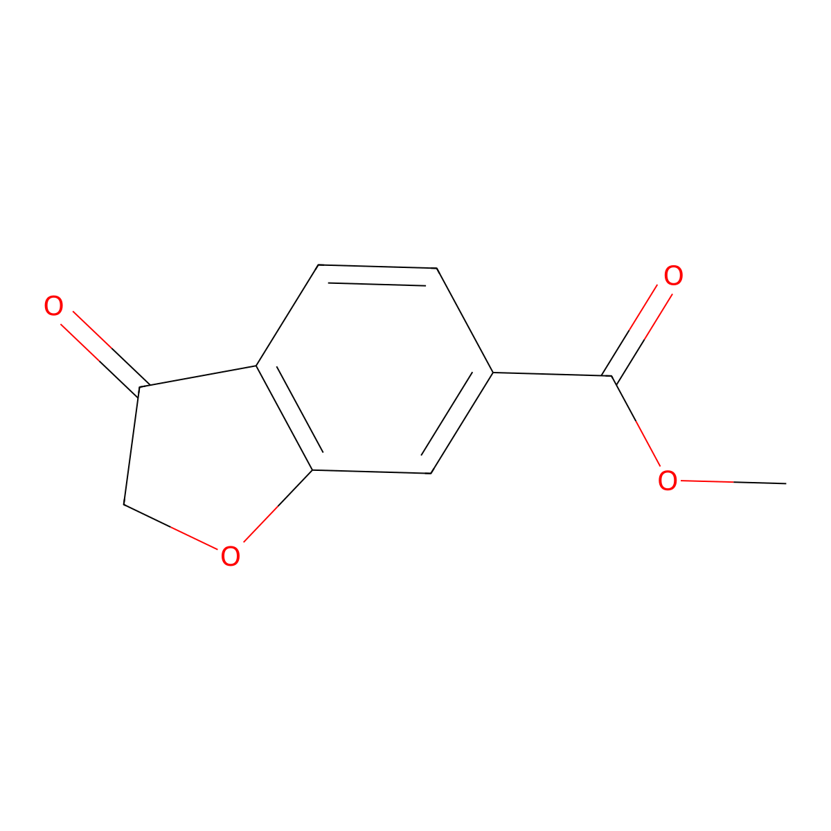 Methyl 3-oxo-2,3-dihydro-1-benzofuran-6-carboxylate molecular structure, CAS 1337858-36-2