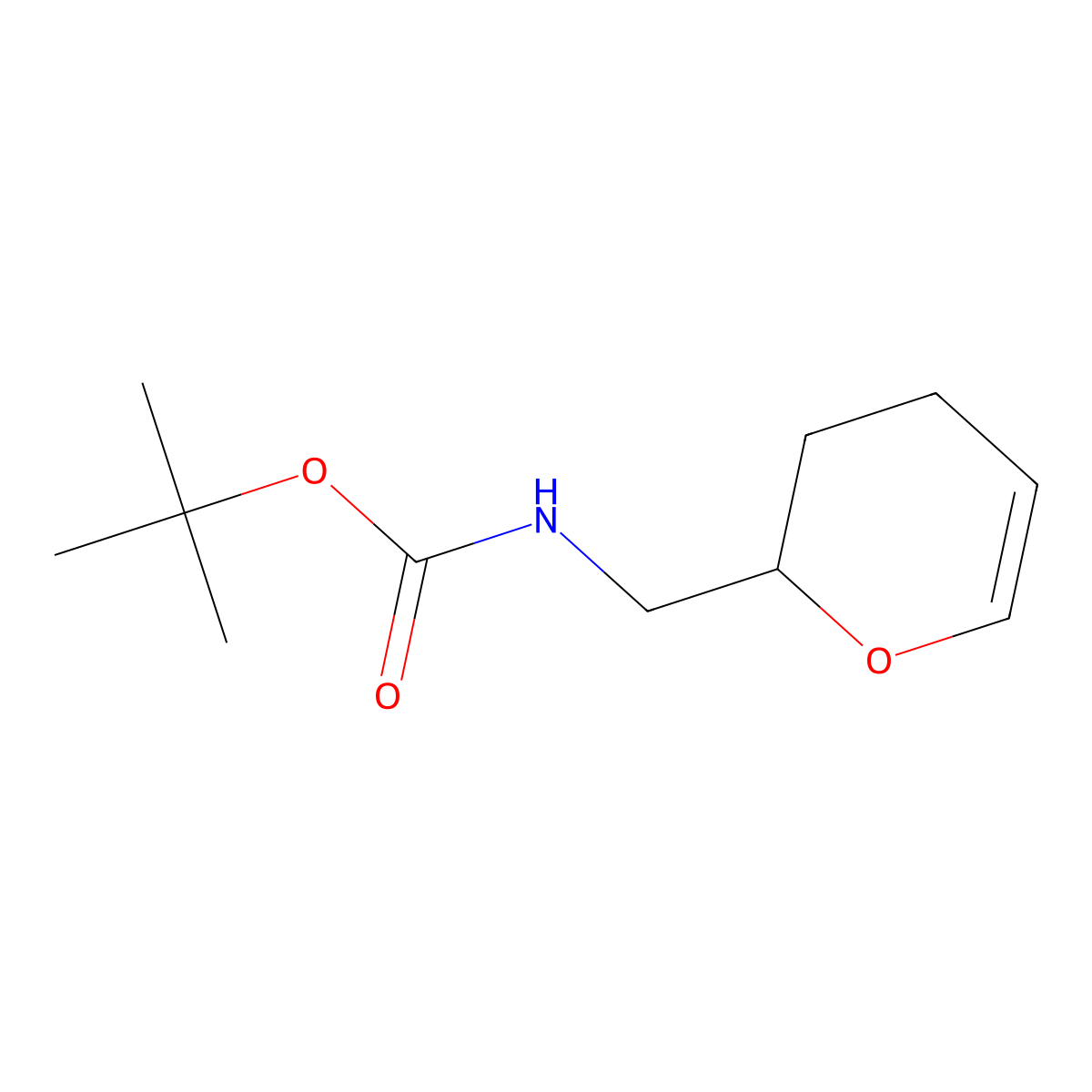 Tert-butyl ((3,4-dihydro-2H-pyran-2-yl)methyl)carbamate molecular structure, CAS 133786-80-8