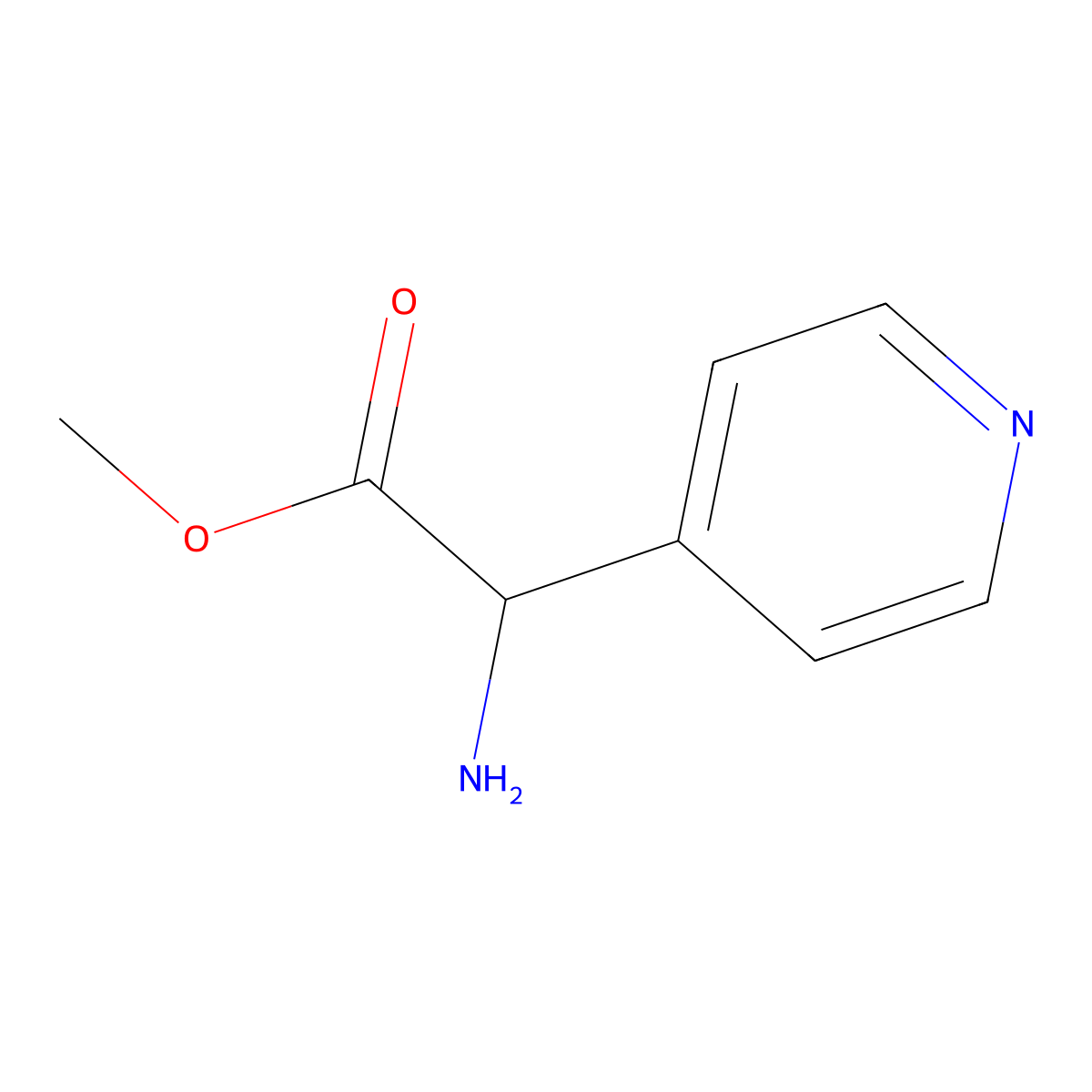 Methyl 2-amino-2-(pyridin-4-yl)acetate molecular structure, CAS 1337879-34-1
