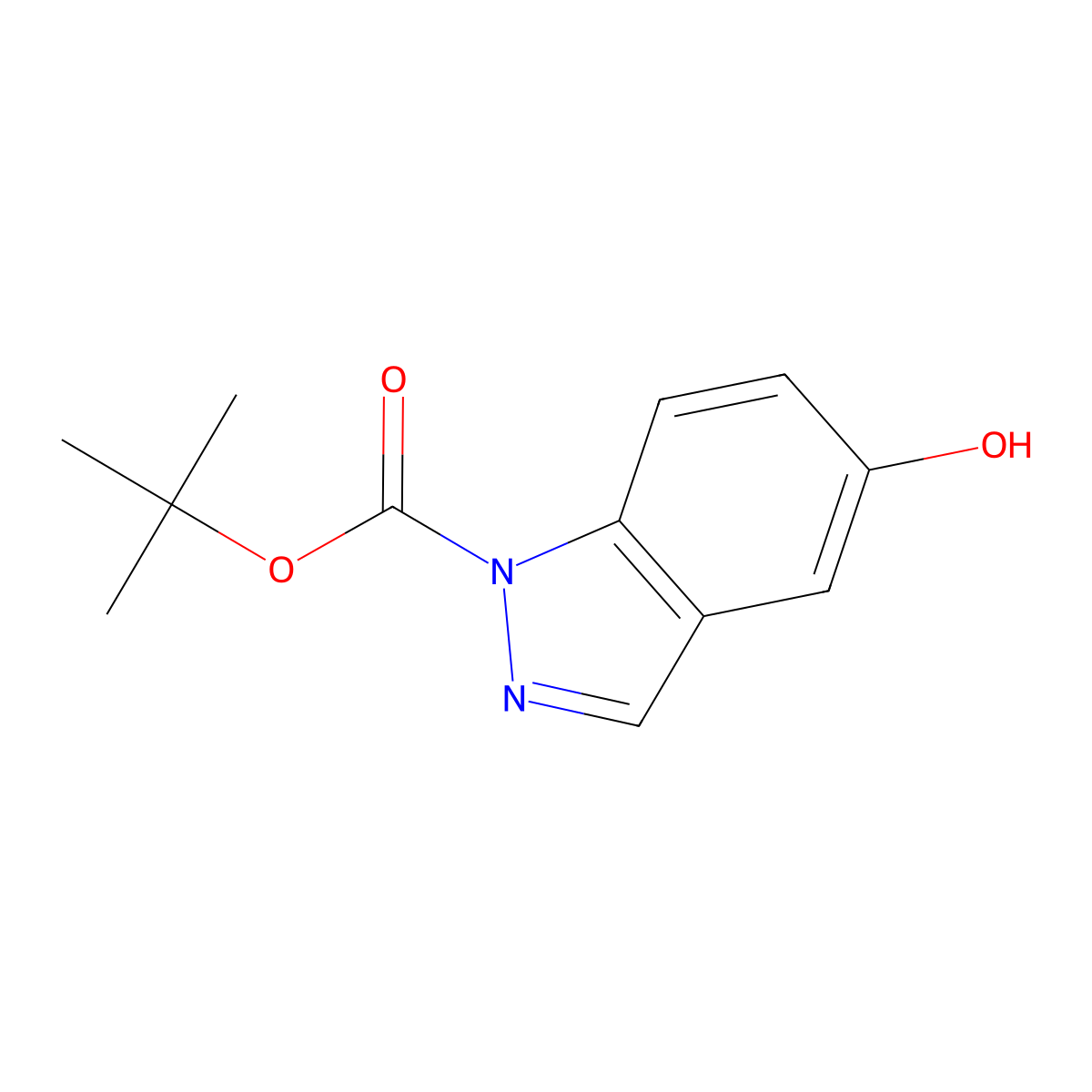 tert-Butyl 5-hydroxy-1H-indazole-1-carboxylate molecular structure, CAS 1337879-67-0
