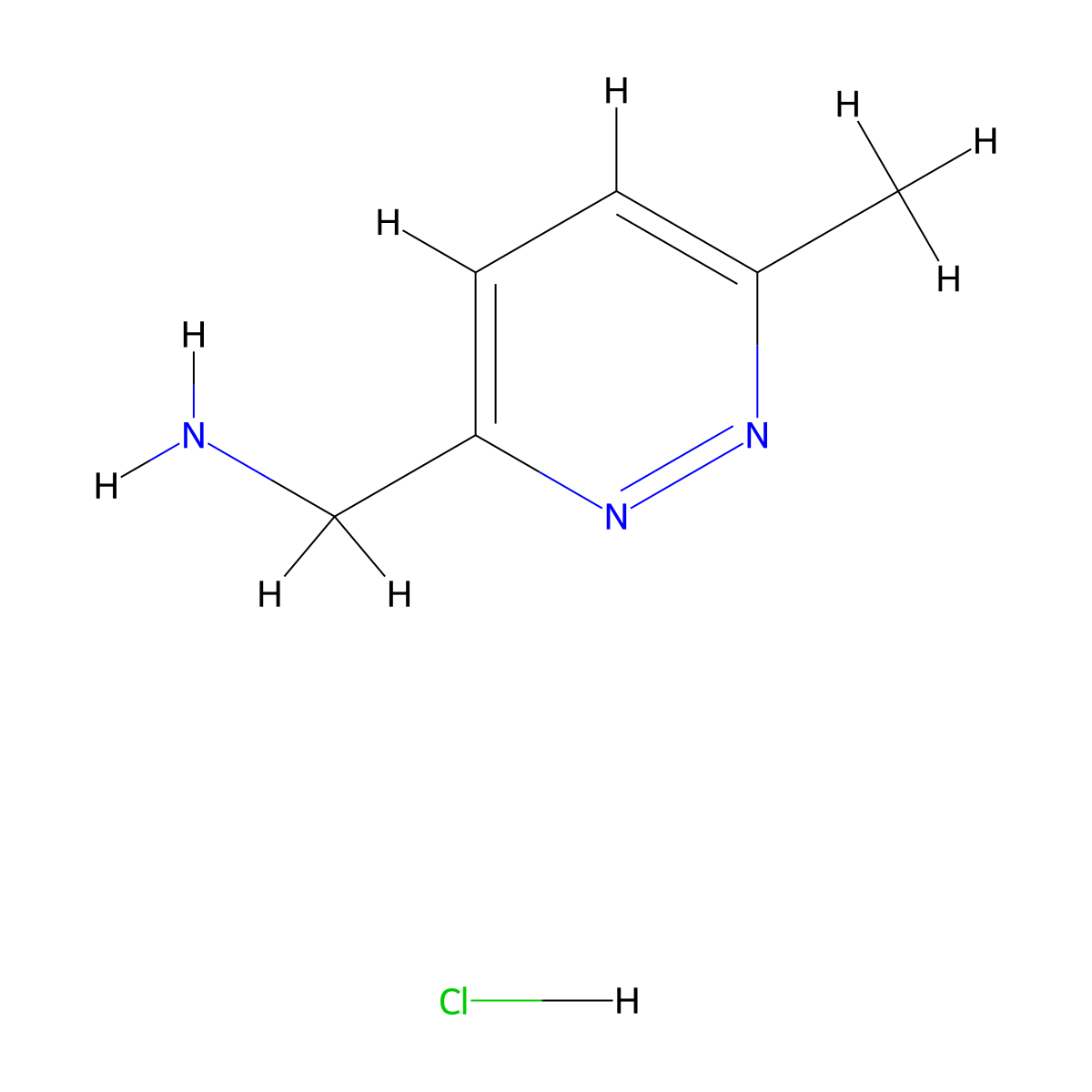 (6-Methylpyridazin-3-yl)methanamine hydrochloride molecular structure, CAS 1337879-71-6