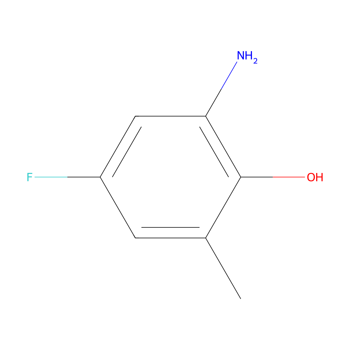 2-Amino-4-fluoro-6-methylphenol molecular structure, CAS 133788-81-5