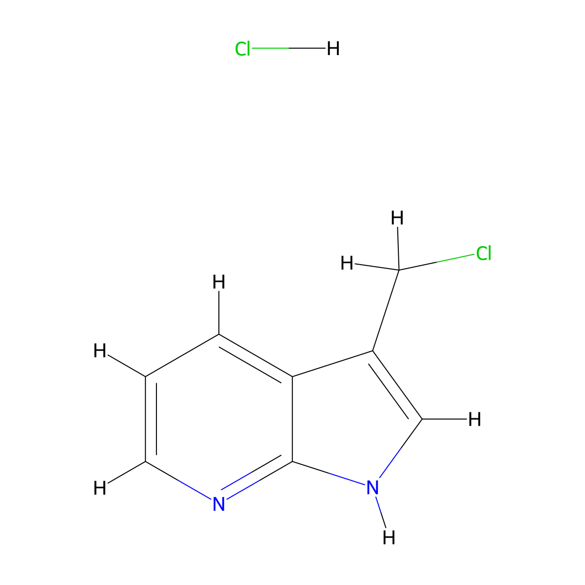3-(chloromethyl)-1H-pyrrolo[2,3-b]pyridine hydrochloride molecular structure, CAS 1337880-19-9