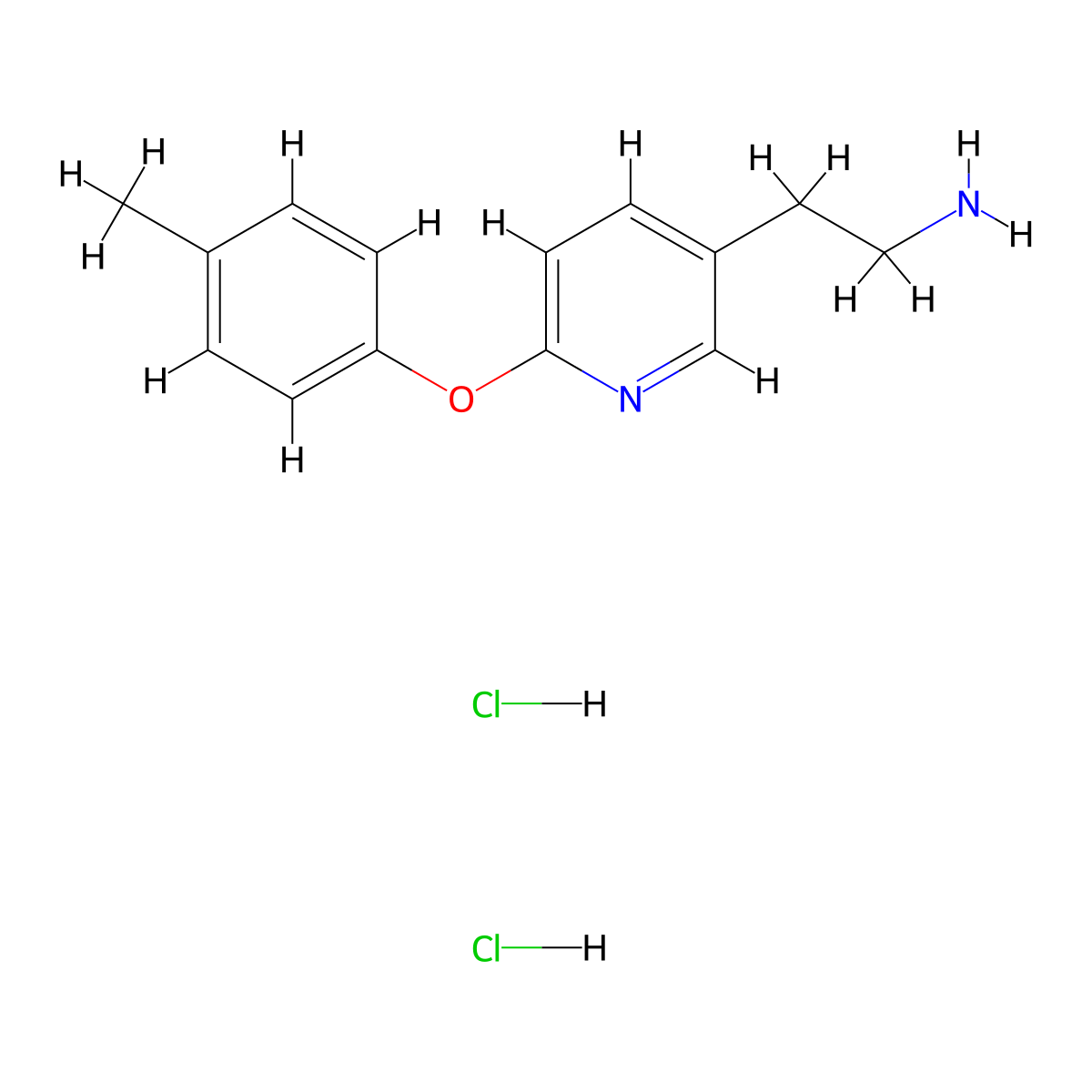 2-(6-(p-tolyloxy)pyridin-3-yl)ethanaMine dihydrochloride molecular structure, CAS 1337880-30-4