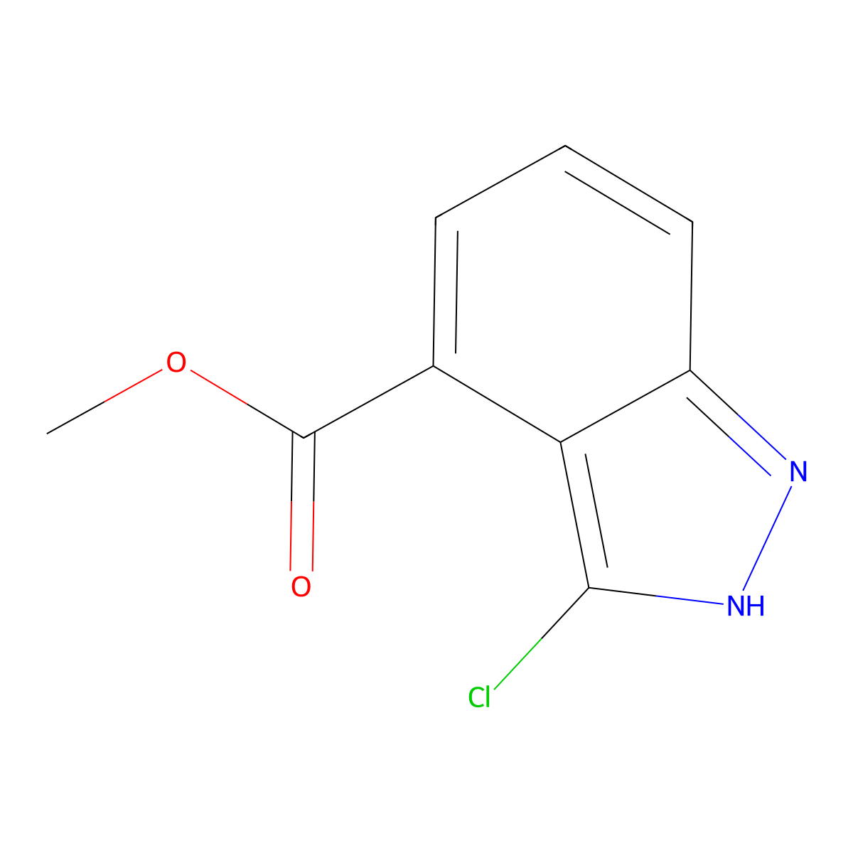 Methyl 3-chloro-1H-indazole-4-carboxylate molecular structure, CAS 1337880-41-7