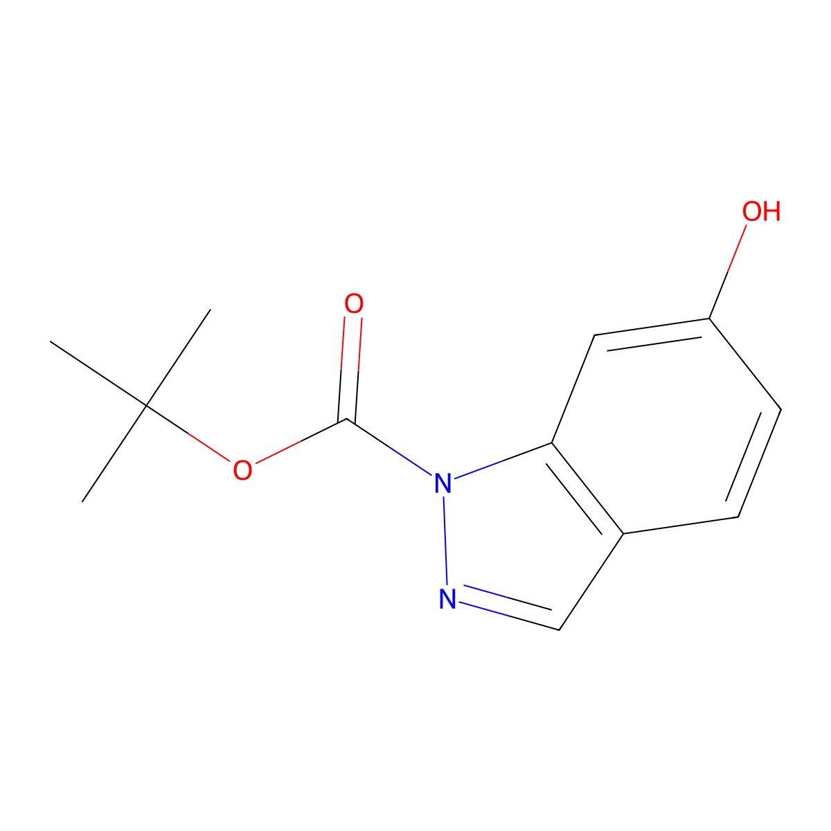 tert-Butyl 6-hydroxy-1H-indazole-1-carboxylate molecular structure, CAS 1337880-58-6