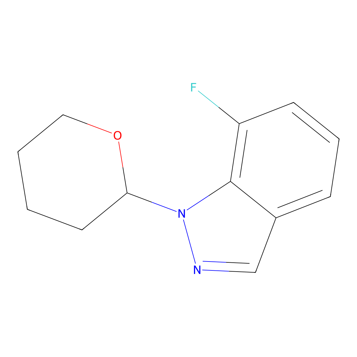 7-Fluoro-1-(tetrahydro-2H-pyran-2-YL)-1H-indazole molecular structure, CAS 1337880-62-2