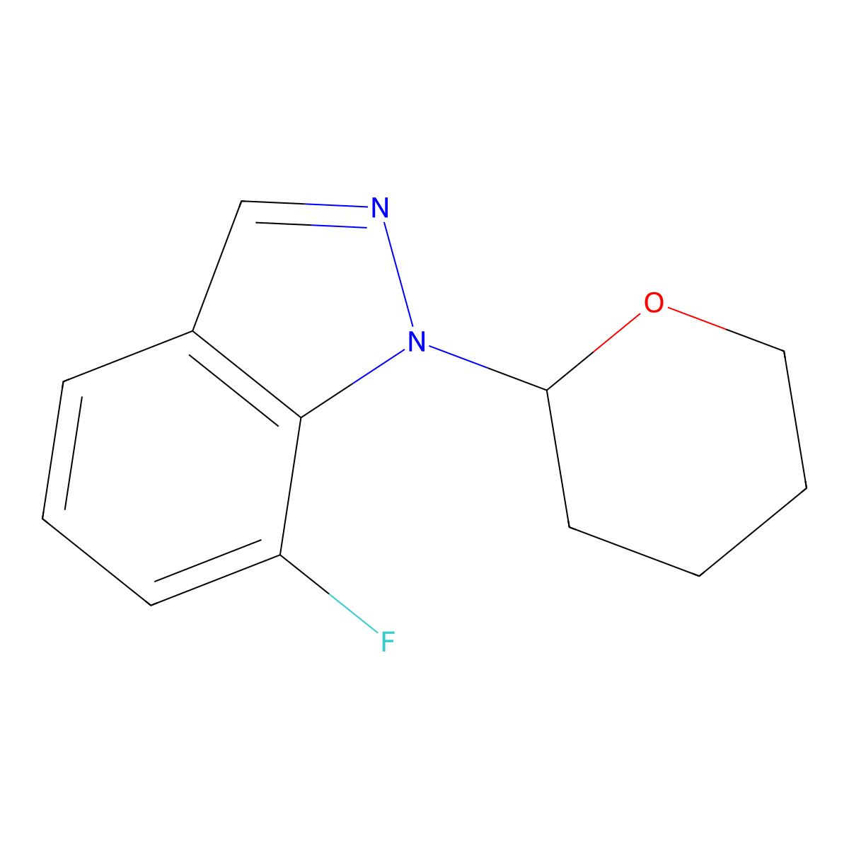 7-Fluoro-1-(tetrahydro-2H-pyran-2-YL)-1H-indazole molecular structure, CAS 1337880-62-2