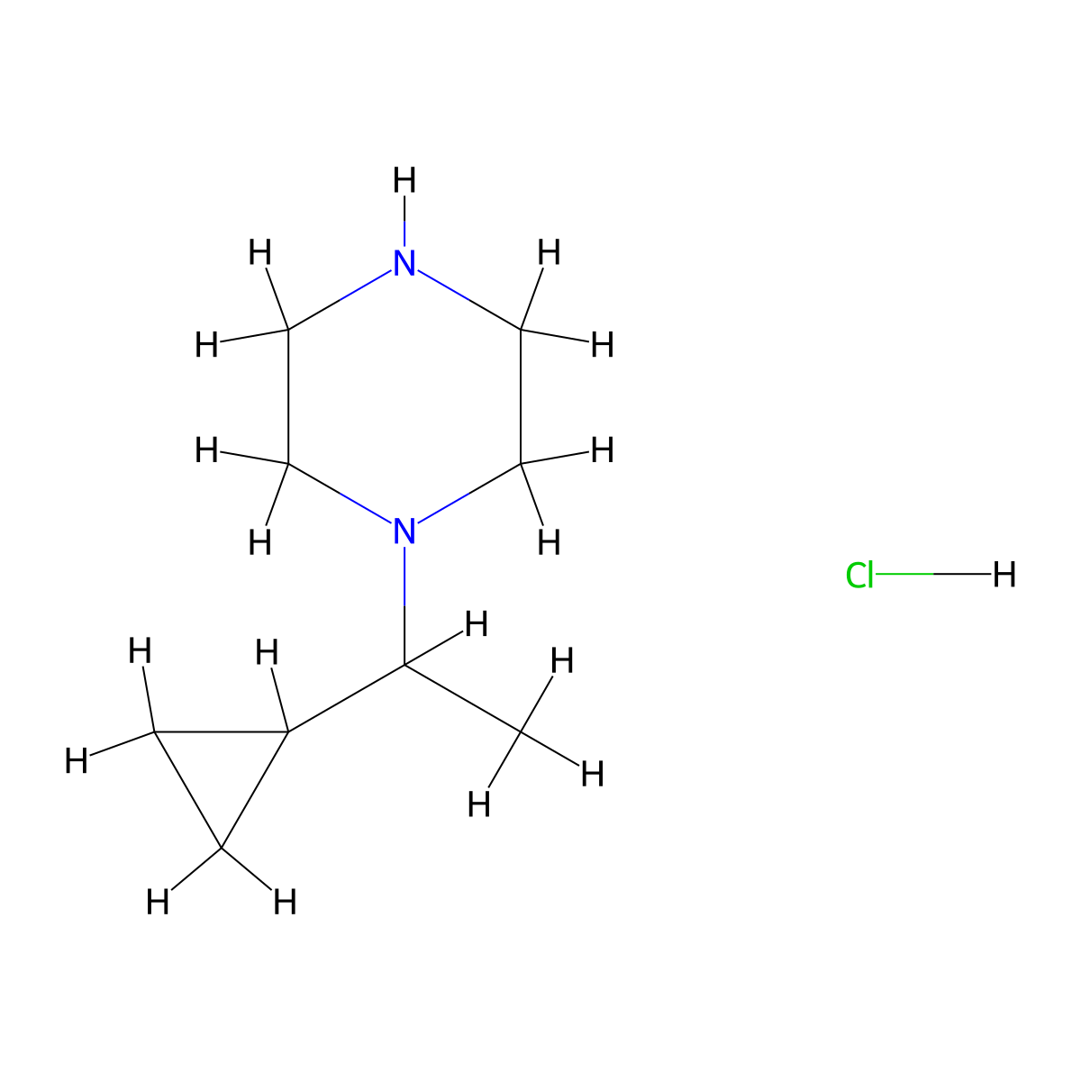 1-(1-Cyclopropylethyl)piperazine hydrochloride molecular structure, CAS 1337880-65-5