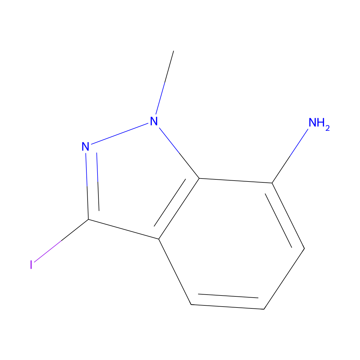 3-Iodo-1-methyl-1H-indazol-7-amine molecular structure, CAS 1337880-77-9