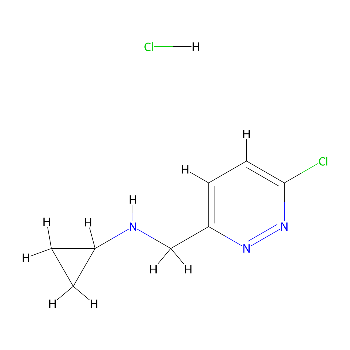 N-((6-Chloropyridazin-3-YL)methyl)cyclopropanamine hydrochloride molecular structure, CAS 1337880-84-8