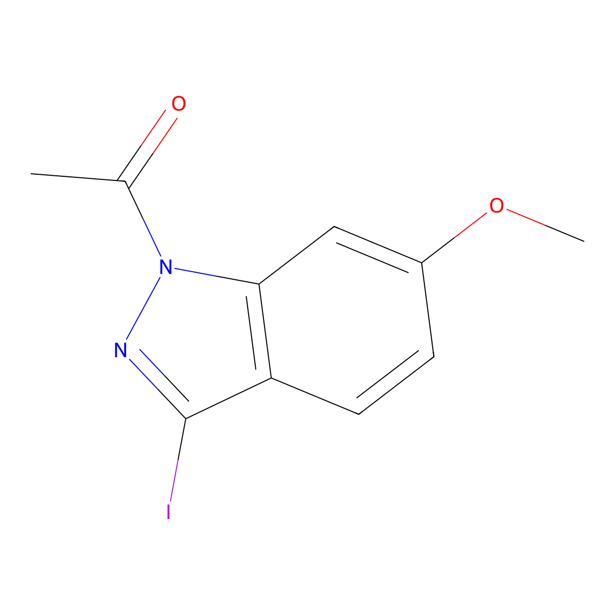 1-(3-Iodo-6-methoxy-1H-indazol-1-yl)ethanone molecular structure, CAS 1337880-96-2